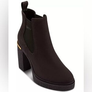 DKNY Women's Dark Brown Heeled Boots
